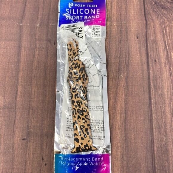 MACY’S CHEETAH SILICONE APPLE WATCH BAND COMPATIBLE WITH 38mm, 40mm, 41mm TA89 - Picture 3 of 4